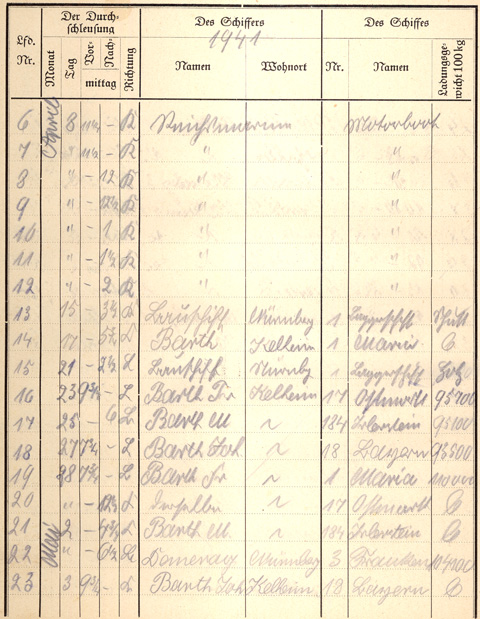 Ludwigskanal Schleuse 66 - Schleusenbuch