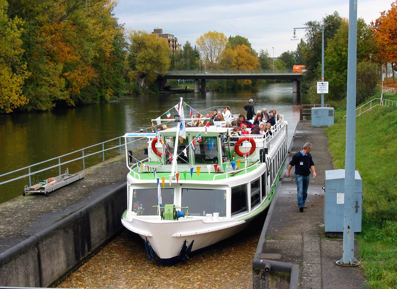 Bamberg - linker Regnitzarm - Schleuse Gaustadt