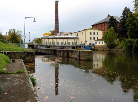 Bamberg - linker Regnitzarm - Schleuse Gaustadt