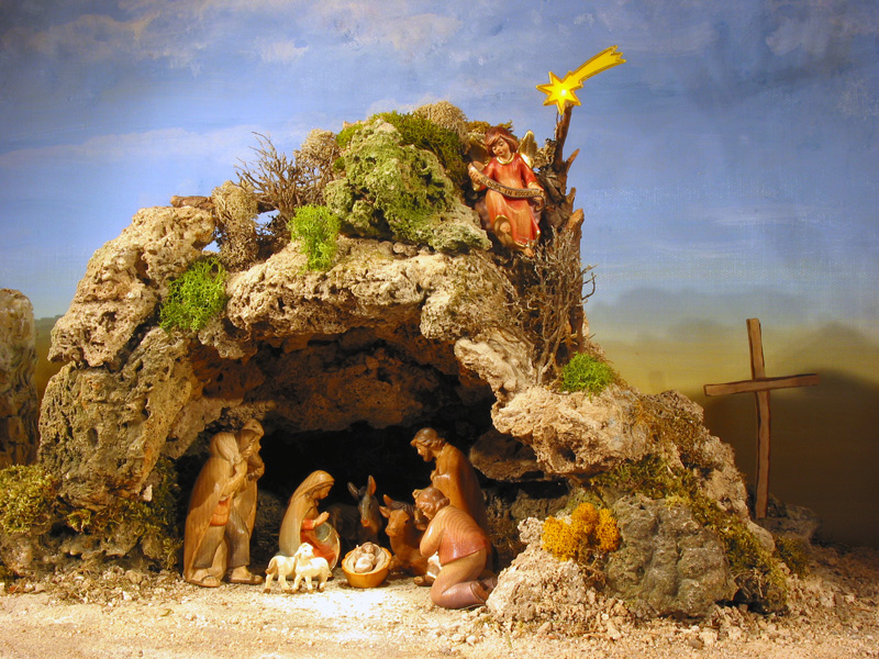 La crèche de la grotte