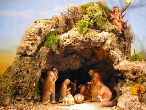 La crèche de la grotte