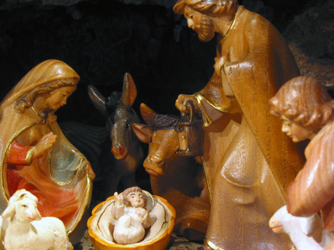 La crèche de la grotte