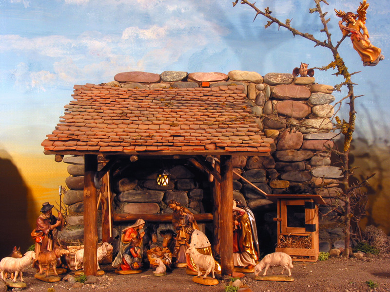 Barn Nativity Scene