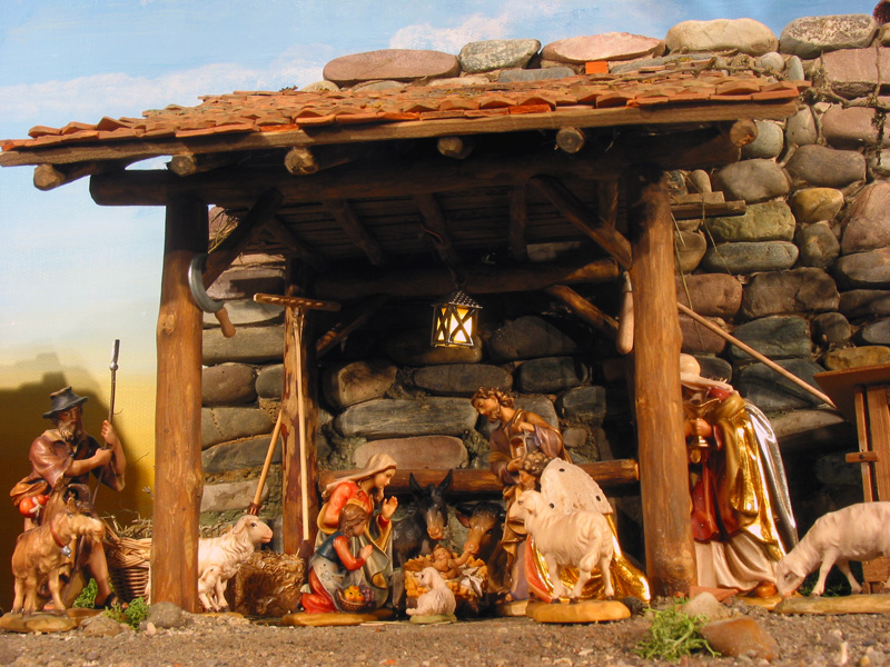 Barn Nativity Scene