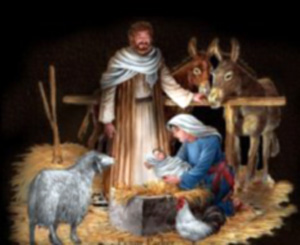 Stallkrippe - Tiere an der Krippe - Nativity